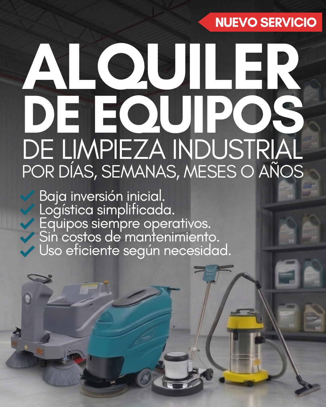 ALQUILER DE EQUIPOS DE LIMPIEZA INDUSTRIAL